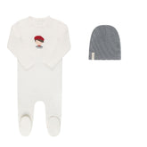 ElYS&CO. 2PC ORGANIC FRENCH TERRY FOOTIE+BEANIE SET